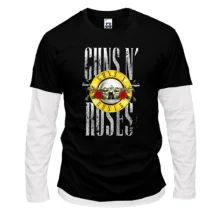 Комбінований лонгслів з написом і лого Guns n` roses